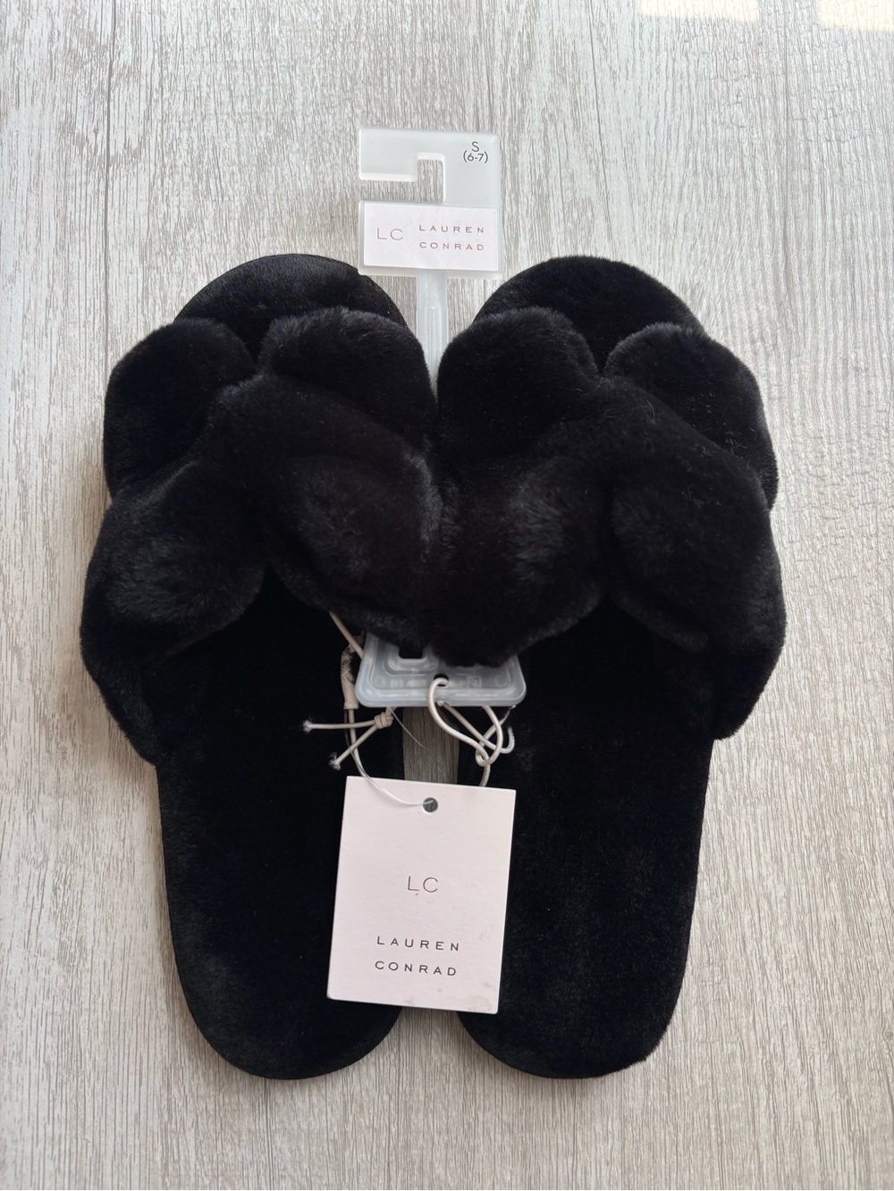 Lauren Conrad Fuzzy Slide Slippers